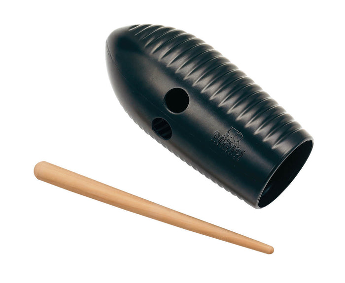 Mini güiro fibre de verre, grattoir bois, noir