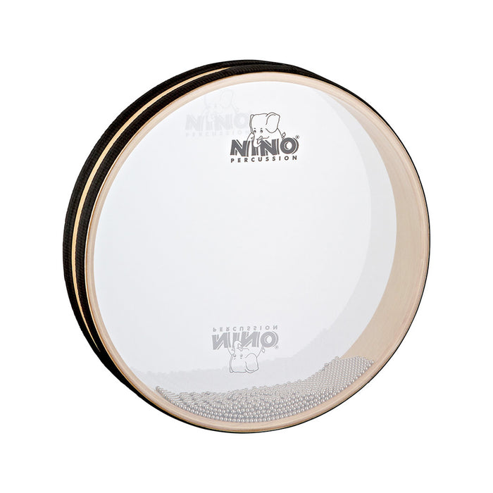 Sea Drum 10", cadre en hévéa, peaux synthétiques, petites billes métalliques, naturel et noir