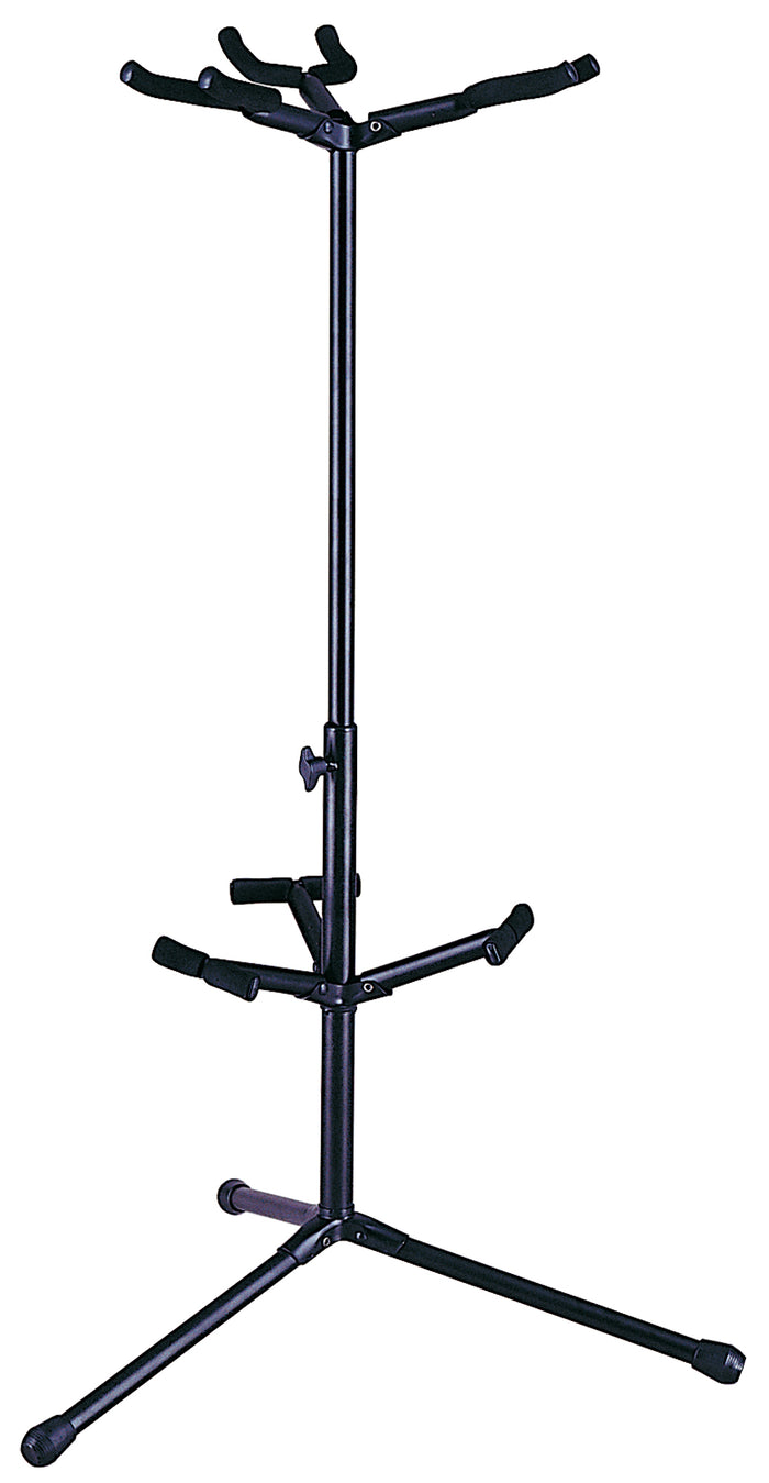 Support triple pour guitares, têtes et bras avec revêtement protecteur, repliable pour un transport aisé