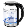 COSORI Original Digital Glass Kettle with illuminated glass body and boiling water inside