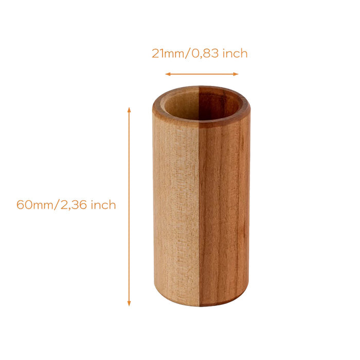 OWS-L, bottle neck bois Ortega, bouleau européen et cerisier européen, épaisseur large, longueur 60 mm, diamètre  21 mm, naturel