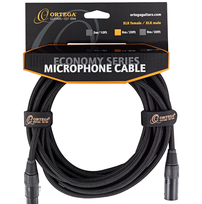 Câble micro ORTEGA XLR femelle/XLR mâle, 3 mètres, noir