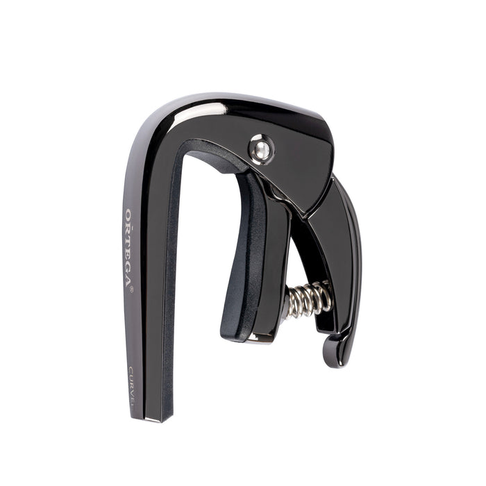 Capodastre pour guitare touche bombée jusqu'à 52 mm de largeur, système Quick-lock, noir chromé