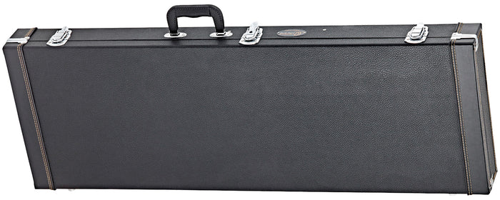 Etui pour guitare électrique, rectangulaire, rembourrage 15 mm, compartiment accessoires, accastillage chromé, noir