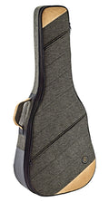 Etui léger pour guitare dreadnought, toile/coton, rembourrage 22 mm, intérieur peluche noir, repose-manche avec velcro, mocca