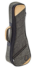 Etui léger pour ukulélé Soprano, toile/coton, rembourrage 22 mm, intérieur peluche noir, repose-manche avec velcro, mocca