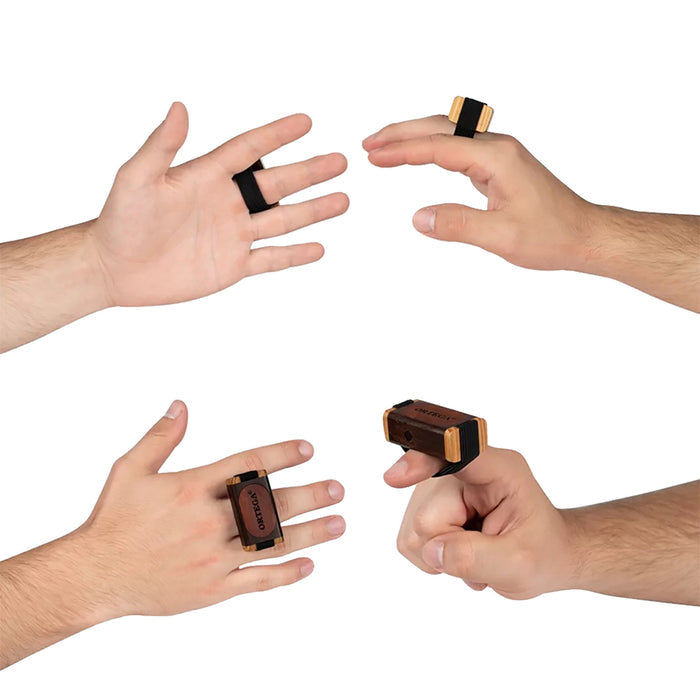 OFSW-L, shaker pour doigt bois Ortega, cassier, cèdre rouge et Tigerwood, taille large, bande élastique, finition naturelle