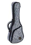 Housse pour ukulélé Concert, toile/coton, rembourrage 12 mm, intérieur peluche noir, courroie ajustable, bleu jean