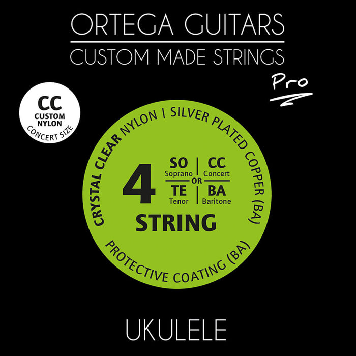 Jeu CUSTOM PRO pour ukulélé concert, nylon Crystal transparent