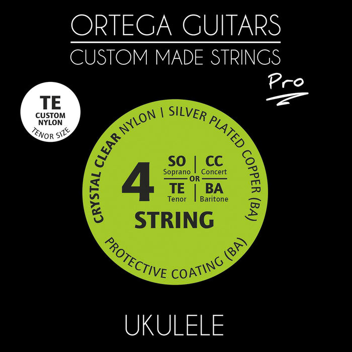 Jeu CUSTOM PRO pour ukulélé ténor, nylon Crystal transparent