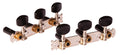 Jeu de mécaniques pour guitare classique série Student, ratio 14:1, plaques chromées, boutons noirs nacrés
