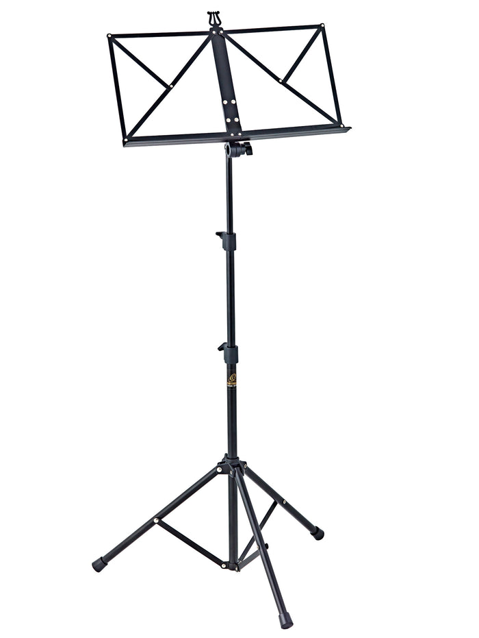 Pupitre pliant, 3 parties, aluminium, hauteur réglable: 57 à 127 cm, plateau: 43.5 x 22 cm, avec housse de transport, noir