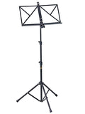 Pupitre pliant, 3 parties, aluminium, hauteur réglable: 57 à 127 cm, plateau: 43.5 x 22 cm, avec housse de transport, noir