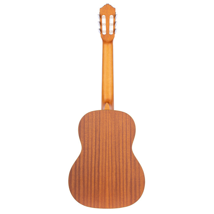 R122, table cèdre, fond & éclisses acajou, manche acajou (sillet 52 mm), housse, naturel satiné