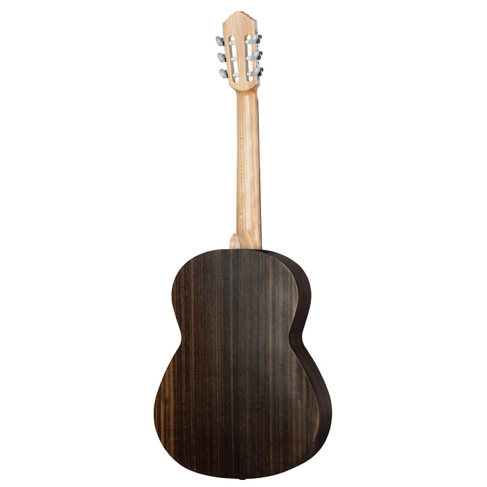 R16PC, table cèdre portugais massif, fond & éclisses eucalyptus vieilli, manche hêtre (slim 48mm), housse, naturel satiné