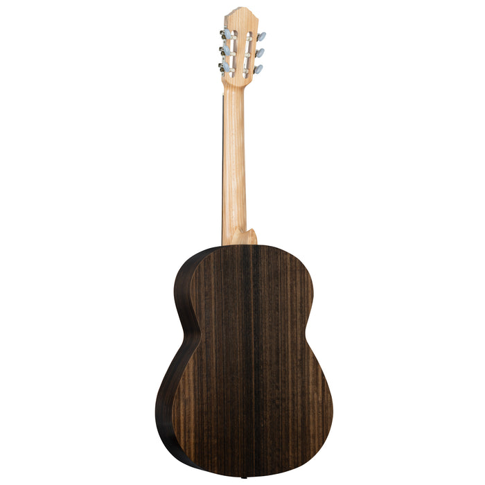 R16PC, table cèdre portugais massif, fond & éclisses eucalyptus vieilli, manche hêtre (slim 48mm), housse, naturel satiné