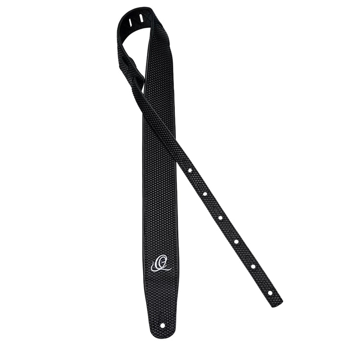 OSCU-4, courroie guitare, série Custom, face et dos cuir, âme synthétique, largeur 7 cm, longueur 145 cm, black braid