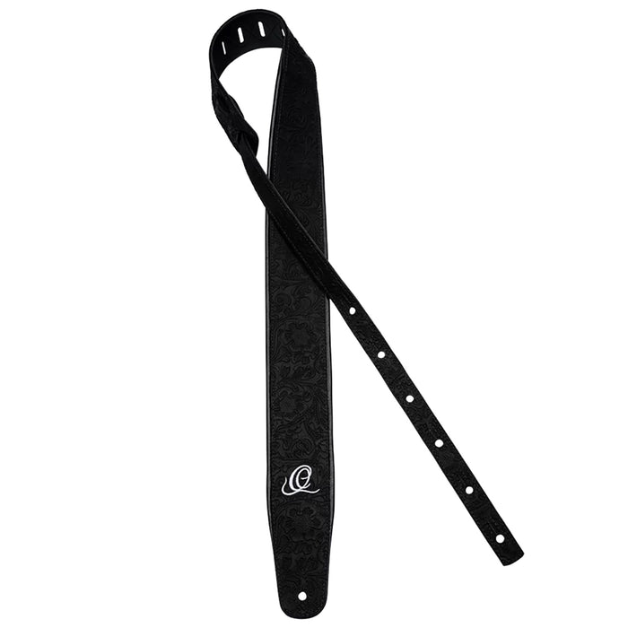 OSBY-1, courroie guitare, série Byzantine, face cuir, dos PVC (vegan), largeur 7 cm, longueur 145 cm, byzantine black