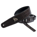 OSCU-1, courroie guitare, série Custom, face et dos cuir, âme synthétique, largeur 7 cm, longueur 145 cm, dark brown croco