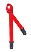 Courroie guitare, nylon, extrémités cuir, largeur 5 cm, longueur jusqu'à 180 cm, rouge
