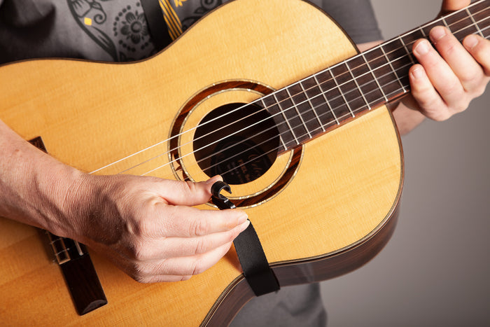 Courroie rosace pour guitare classique, nylon, largeur 3.7 cm, longueur de 80 à 100 cm, brun
