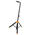 Support pour guitares, solide et léger, repliable, étriers avec revêtement néoprène, noir et orange