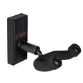 Support mural pour guitare et basse, embase bois, fixation par 2 vis, étrier (largeur: 4.5 cm) recouvert de mousse, noir