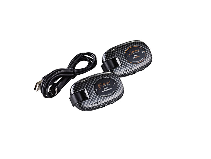 Système sans-fil pour guitare 4 canaux, émetteur et récepteur rechargeables, bande de fréquence 2.4 GHz, carbone