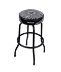 OBS30-WHKC, tabouret ORTEGA, assise 76 cm, design"kaléidoscope", assise rembourrée ép. 10 cm rotative, repose pied, blanc