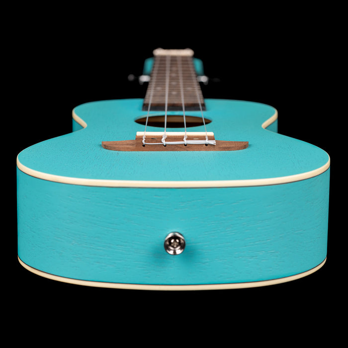 RULAGOON, modèle Concert, table okoume, fond & éclisses okoume, manche acajou, bleu satiné