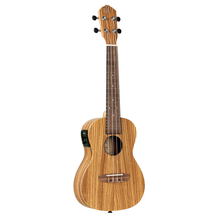 RFU11ZE, modèle Concert, EQ MagusUke, table zebrawood, f/e zebrawood, manche acajou, housse, naturel satiné