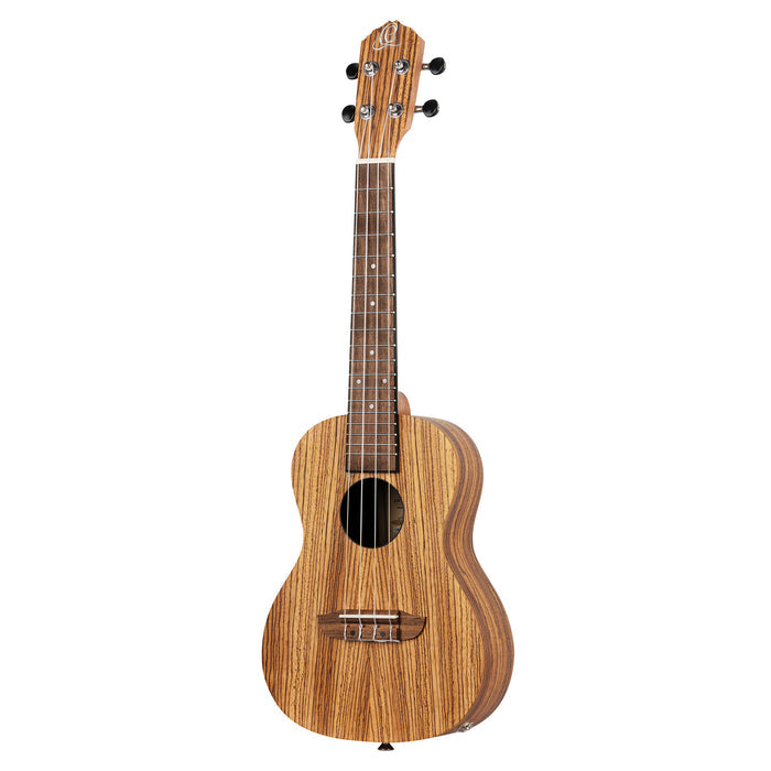 RFU11ZE, modèle Concert, EQ MagusUke, table zebrawood, f/e zebrawood, manche acajou, housse, naturel satiné