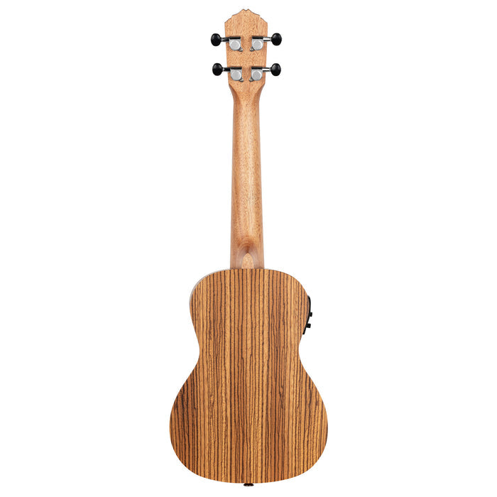 RFU11ZE, modèle Concert, EQ MagusUke, table zebrawood, f/e zebrawood, manche acajou, housse, naturel satiné