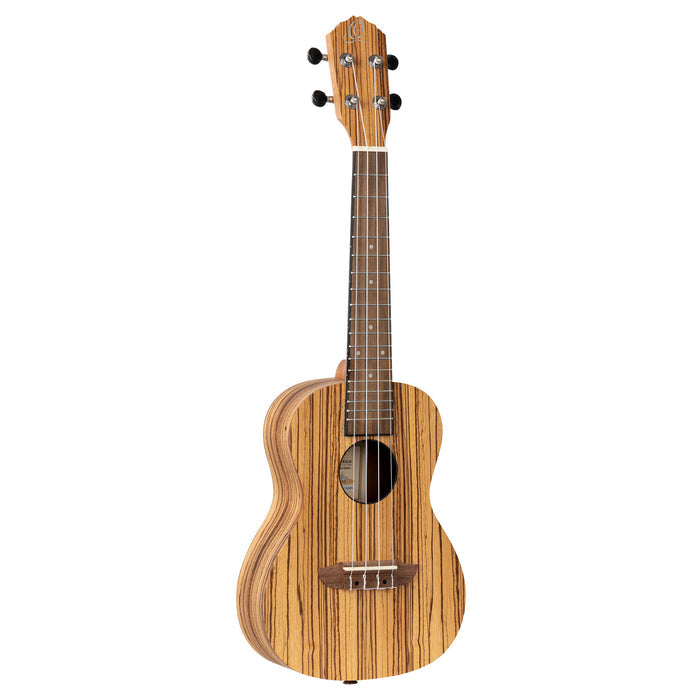 RFU11Z, modèle Concert, table zebrawood, fond & éclisses zebrawood, manche acajou, housse, naturel satiné
