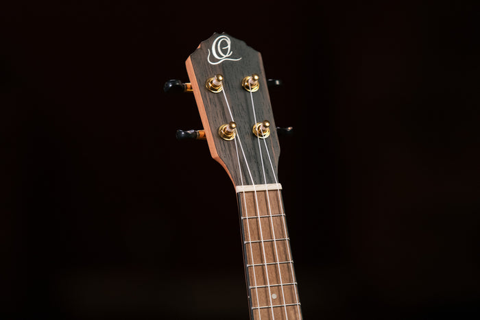 RUEB-SO, modèle Soprano, table ébène, fond & éclisses ébène, touche & chevalet noyer, housse deluxe, satiné pores ouverts