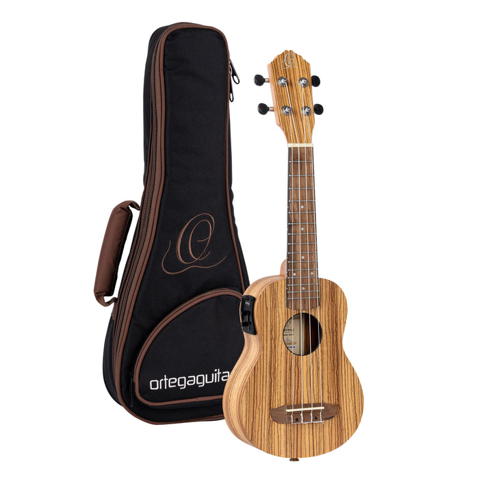 RFU10ZE, modèle Soprano, EQ MagusUke, table zebrawood, f/e zebrawood, manche acajou, housse, naturel satiné