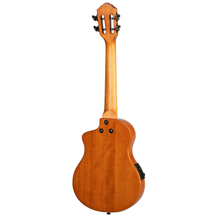 RTPX-U-FMA, modèle Tourplayer Ténor, pan coupé, EQ Magus X/U, table érable flammé, f/e okoumé, manche acajou, housse, bleu