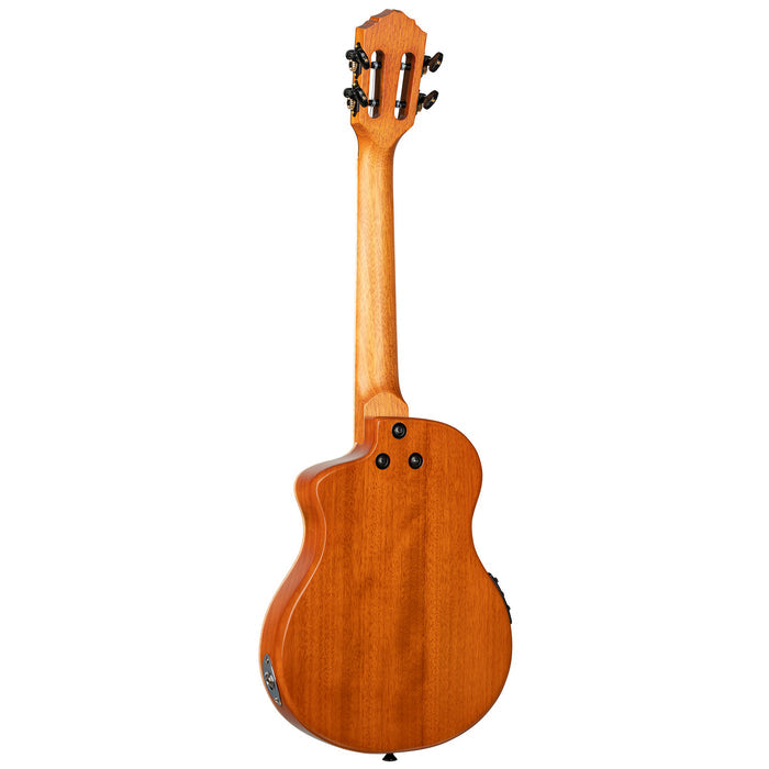 RTPX-U-FMA, modèle Tourplayer Ténor, pan coupé, EQ Magus X/U, table érable flammé, f/e okoumé, manche acajou, housse, bleu