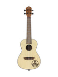 RFEU-3, exclu France, modèle Concert, table épicéa motif Triskell, fond & éclisses sapele, manche acajou, naturel satiné