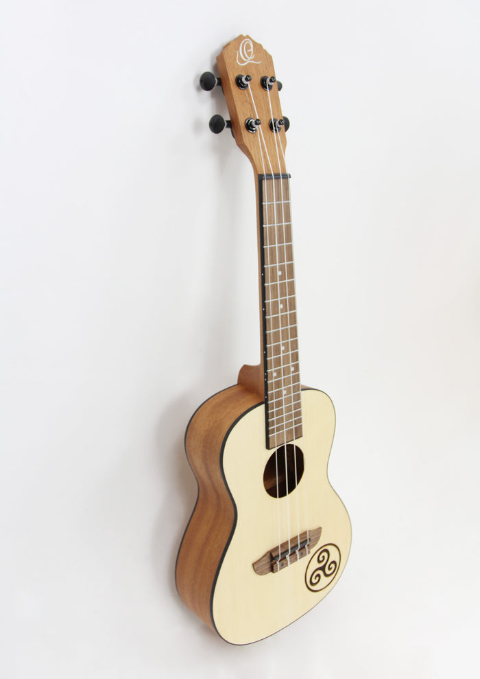 RFEU-3, exclu France, modèle Concert, table épicéa motif Triskell, fond & éclisses sapele, manche acajou, naturel satiné