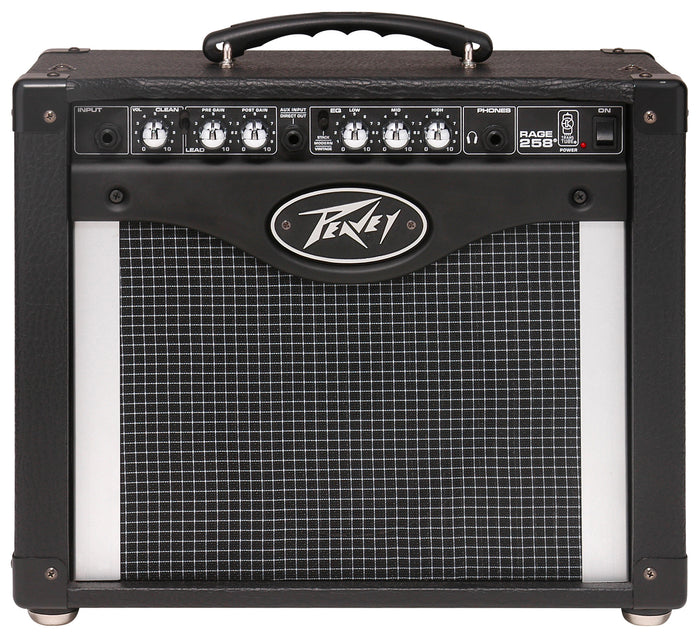 Ampli guitare 25W, HP 1x 8", 2 canaux, EQ 3 bandes, sélecteur Modern/Vintage, entrée auxiliaire, sortie casque, finition noir