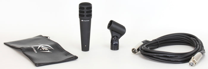 Microphone super-cardioïde, aimant en néodyme, réponse en fréquence précise, sac à cordon, filtre anti-pop et pince inclus, noir