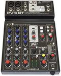Table de mixage 6 canaux, 2 préamplis micro XLR/Jack, EQ 3 bandes, Bluetooth, effets numériques, entrée guitare Hi-Z, noir