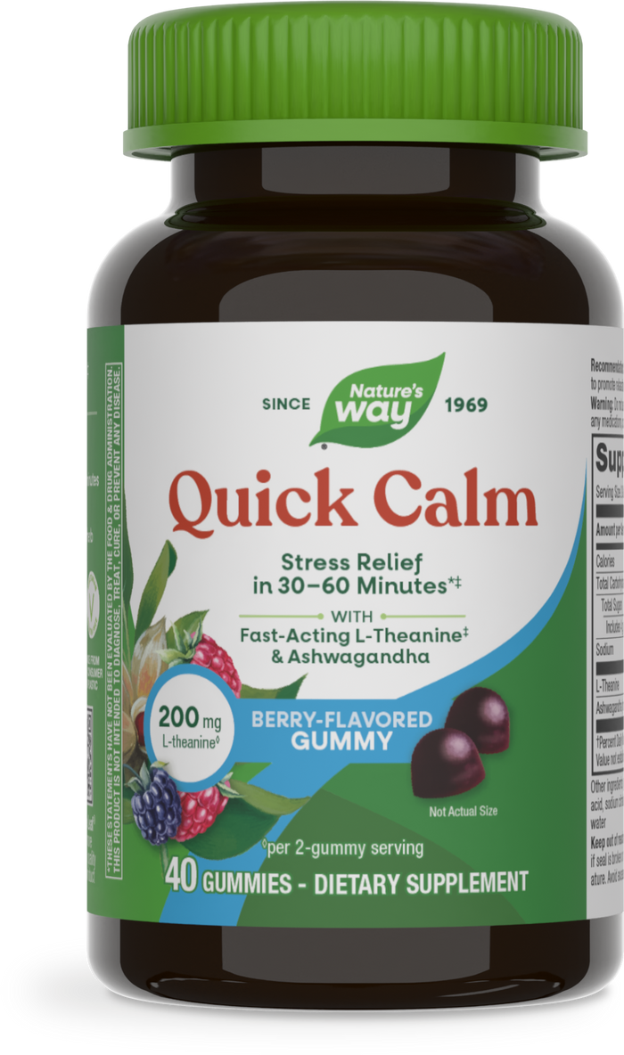 <{%PRIMARY_14632%}>Nature's Way® | Quick Calm Gummy, 40 gummies, Mixed Berry