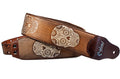 Courroie modèle SUGAR, extérieur cuir HQ peint à la main, largeur 7 cm, longueur 95 à 150 cm, porte-médiators intégré, woody