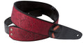 Courroie modèle SANDOKAN, extérieur synthétique, largeur 6 cm, longueur 100 à 145 cm, porte-médiators intégré, rouge