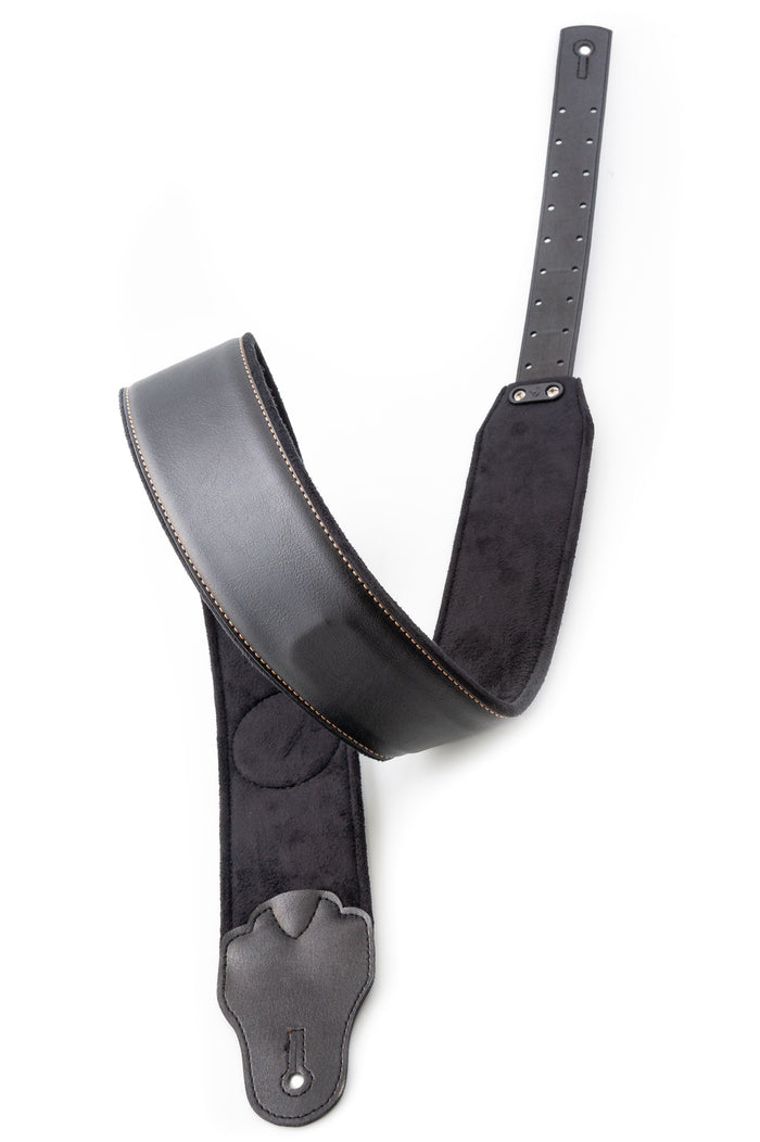 Courroie modèle TATOO SWALLOW, extérieur synthétique, largeur 7 cm, longueur 98 à 153 cm, porte-médiators intégré, noir