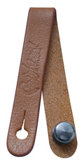 Attache-courroie, cuir, pour guitare ou basse acoustique, se place sous les cordes juste avant le sillet de tête, canyon