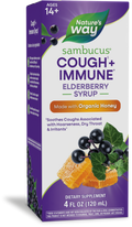 <{%PRIMARY_13313%}>Nature's Way® | Sambucus Cough +♢ Immune* Elderberry Syrup, 4 fl oz (120 ml)