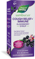 <{%PRIMARY_13673%}>Nature's Way® | Sambucus Cough Relief +♢ Immune* Elderberry Syrup, 4 fl oz (120 ml)